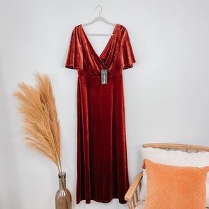 NWT Ever Pretty burnt orange velvet velour formal maxi dress • Size 3X